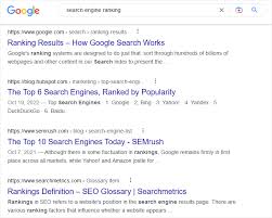 google search engine ranking