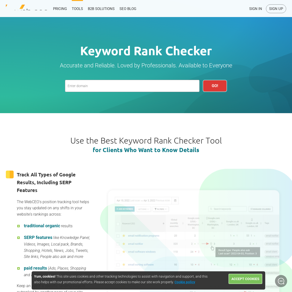 check your website search engine ranking