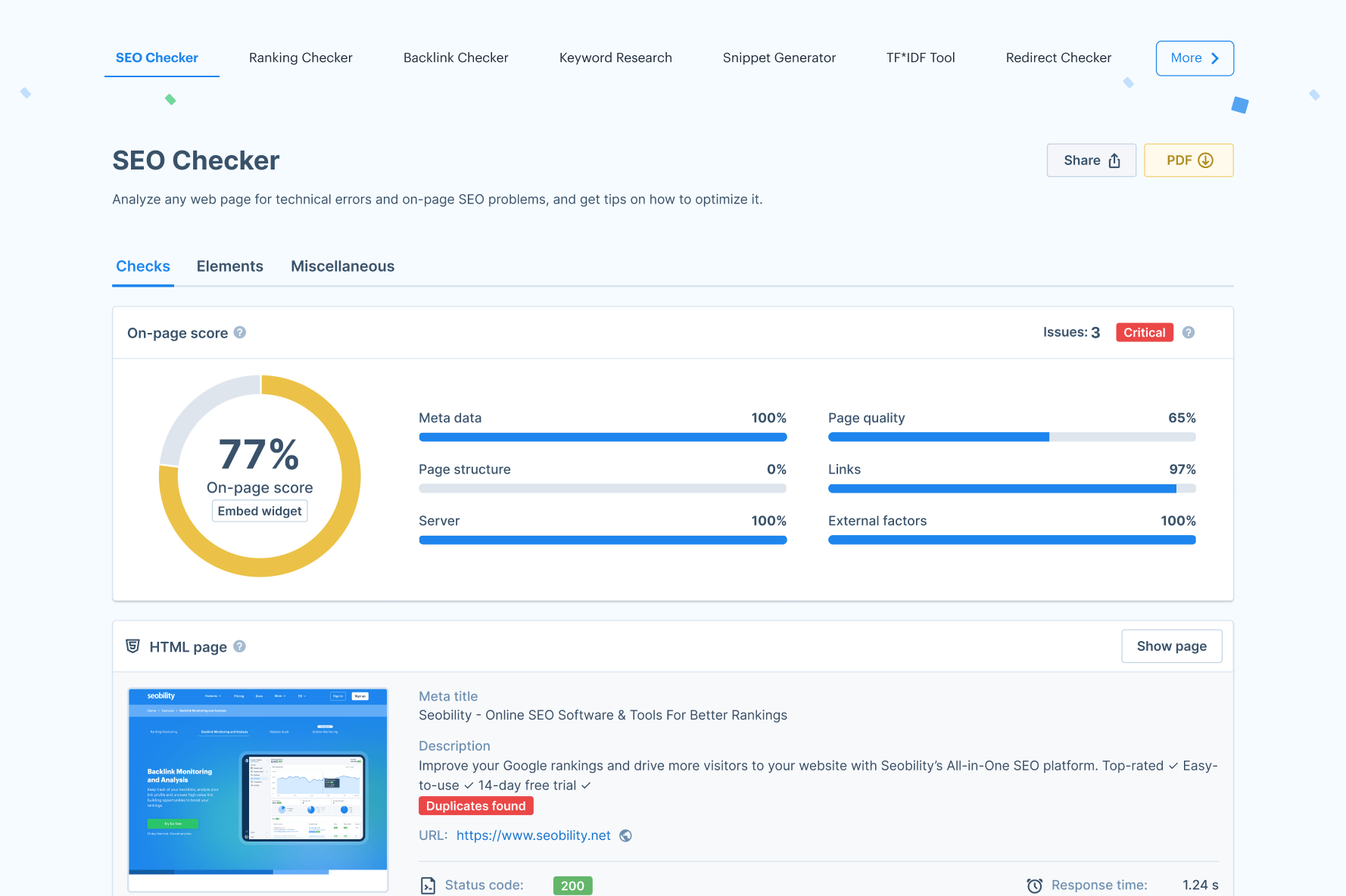 check website seo score online