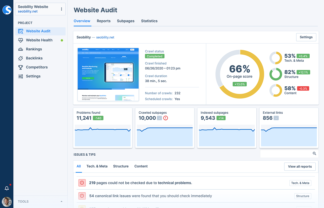 seo health check tool